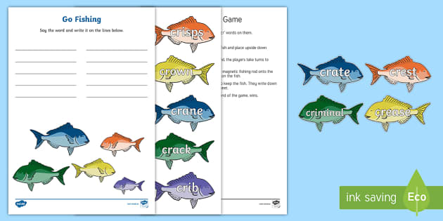 cr' Blend Fishing Game (teacher made) - Twinkl