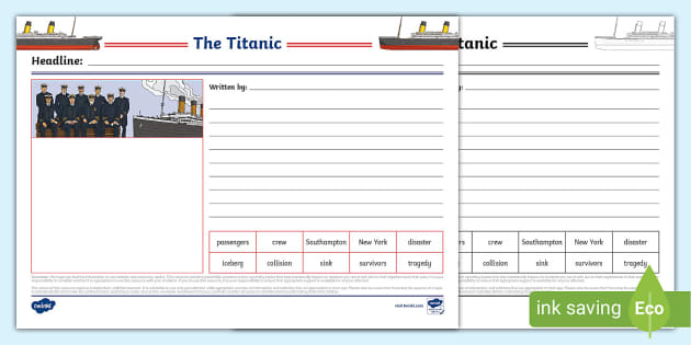 Titanic Recount Newspaper Template Teacher Made Twinkl   T E 1695381269 Titanic Recount Newspaper Template Ver 1 