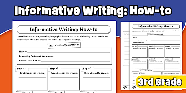 Informatory Writing Sample Example 3rd Grade Third Grade Informative Writing: A How-to Paragraph Worksheet