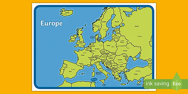 europe labeled map