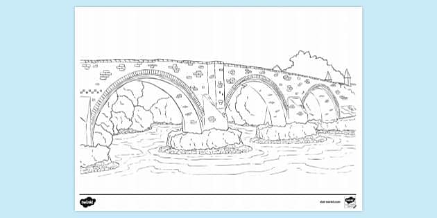 FREE! - Bridge Colouring Sheet | Free Printable Colouring Pages