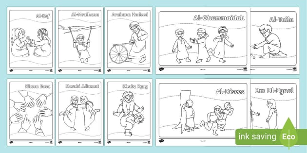 UAE Traditional Games Colouring Sheets   Twinkl