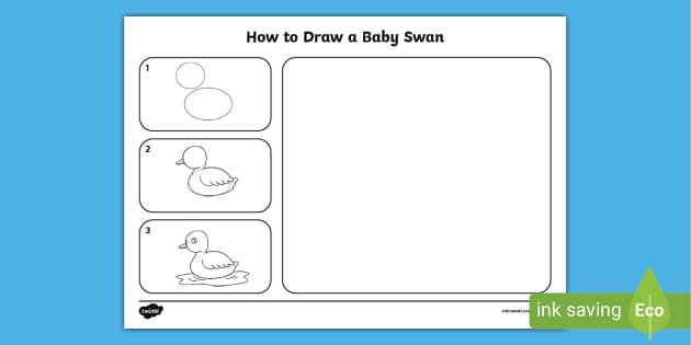 how to draw a baby swan