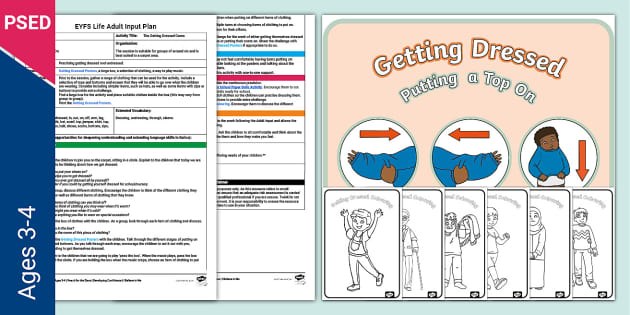 EYFS PSED Getting Dressed Adult Input Plan And Resource Pack