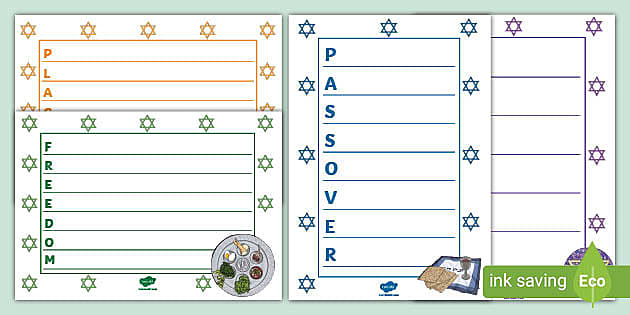 Passover Acrostic Poems - Primary Resources - Judaism