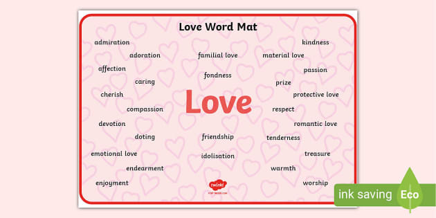 Love Word Mat (Teacher-Made) - Twinkl