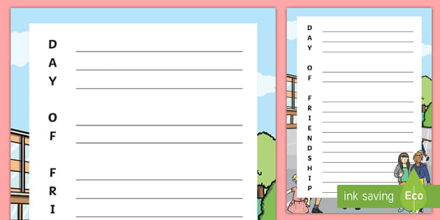 International Day of Friendship Acrostic Poem Template