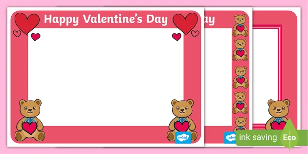 Teddy Bear Printable Sticker Set, Valentines Sticker Bundle