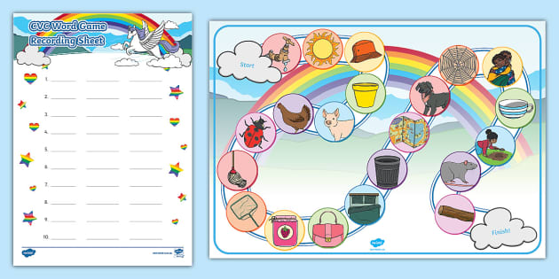 CVC Word Game | Rainbow Chase | Phonics Resources - Twinkl