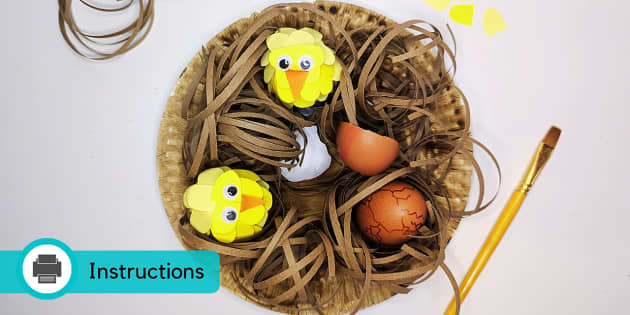 Easter Chicks Nest - Boiled Egg Decorating Ideas - Twinkl