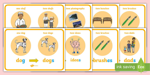 Regular Plurals Adding 's' and 'es' Display Posters - Twinkl