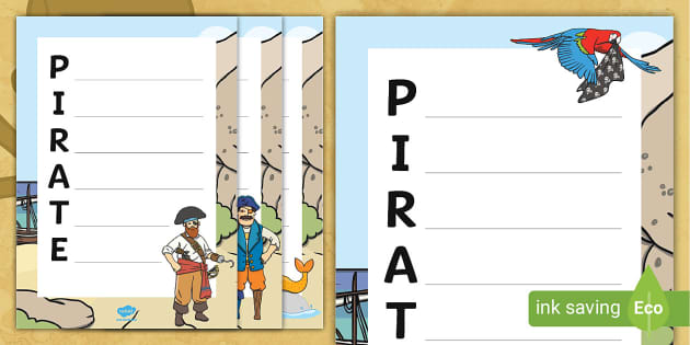 Pirate Acrostic Poem Templates (teacher made) - Twinkl