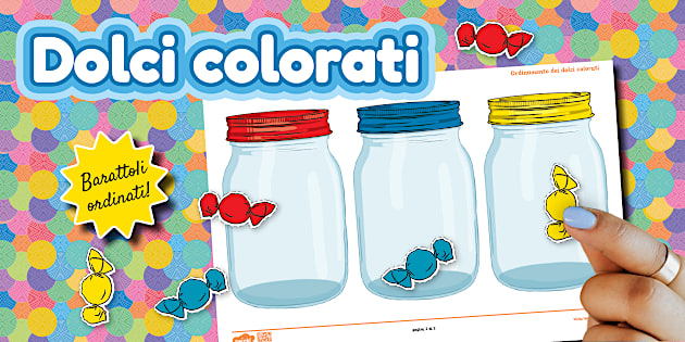 * NEW * Foglio di lavoro per l'ordinamento: Dolci colorati