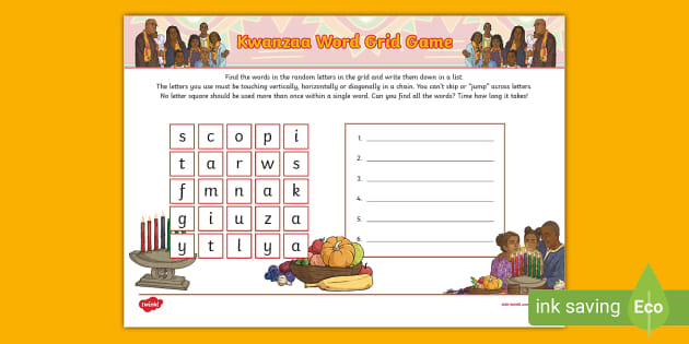 FREE! - Kwanzaa Word Grid Game (teacher made) - Twinkl