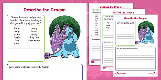 describe-the-dragon-writing-worksheet-teacher-made