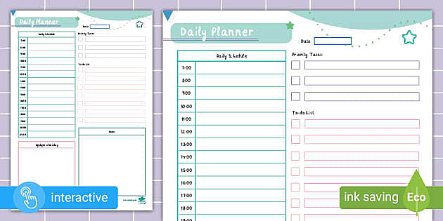 Daily Planner with To-do List