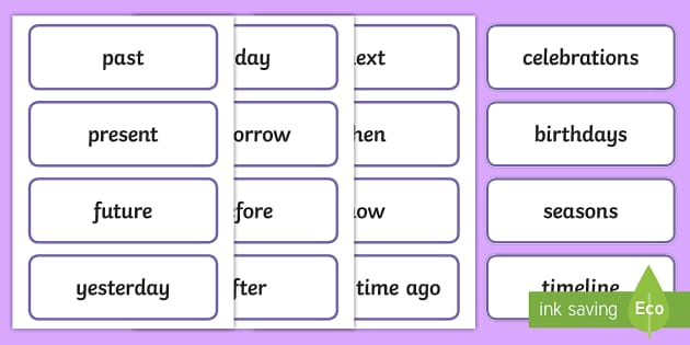 Past, Present, Future Word Cards (teacher Made) - Twinkl