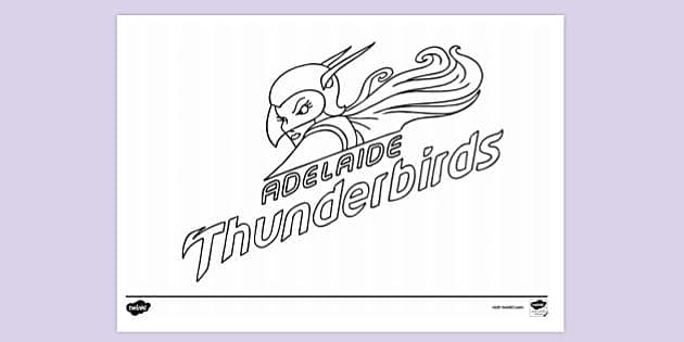 Adelaide Thunderbirds Colouring Colouring Sheets Twinkl