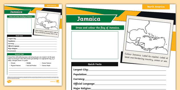 KS2 Jamaica Research Activity - Jamaica - KS2 - Geography