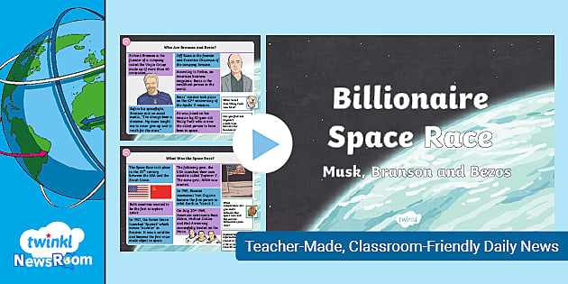 NewsRoom PowerPoint - Billionaire Space Race (teacher made)