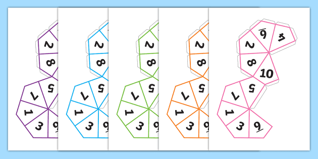 dice net 1 10 craft template classroom resource