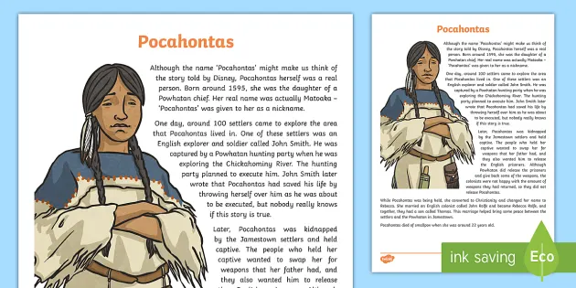 famous native american pocahontas