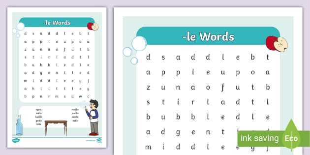 -le Words Word Search (teacher made) - Twinkl
