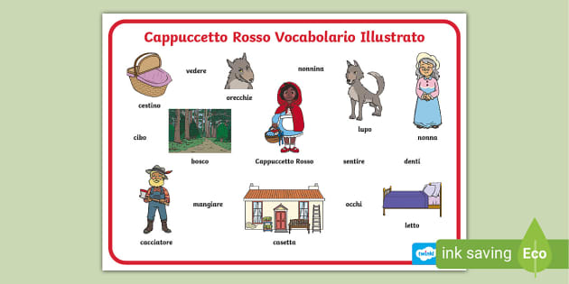 Cappuccetto Rosso Vocabolario Illustrato (teacher made)
