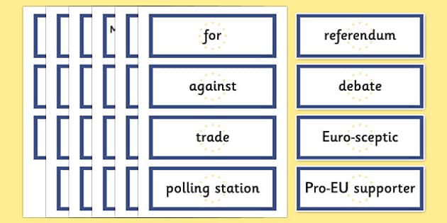 EU Referendum 2016 Keyword Display Cards (teacher Made)