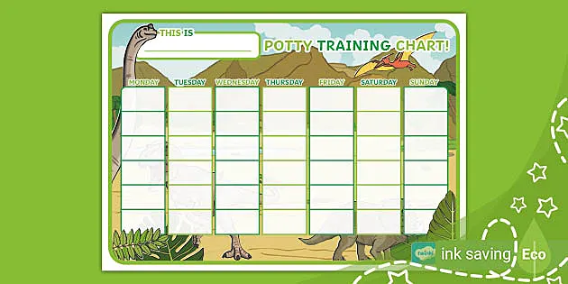 boy / girls green Potty training reward system Digital printable download D3 token dinosaur theme Potty training board Potty chart