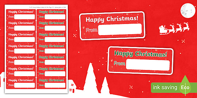 Christmas Greetings Labels - Christmas Present Labels