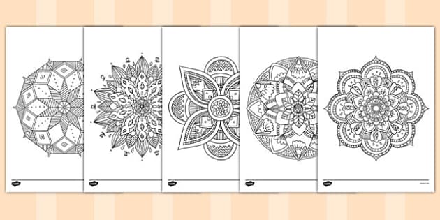 Download Adult Colouring Mandala Themed Mindfulness Colouring Sheets