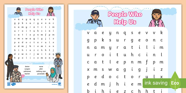 People Who Help Us Word Search - Twinkl