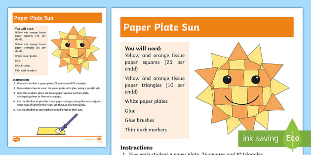 Paper Plate Tissue Paper Sun Craft