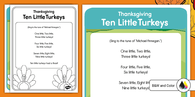 Mr Turkey Song, Kindergarten Resource