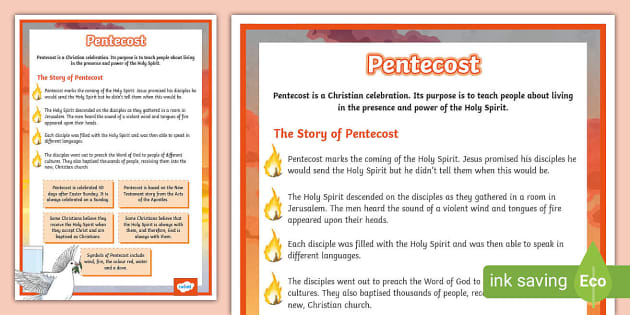 KS2|10 Facts About Pentecost Poster| Pentecost|Christianity