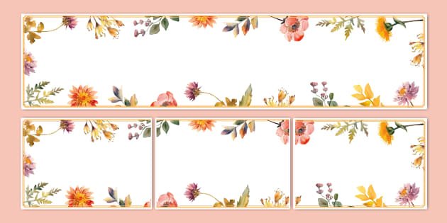 Wildflower Botanical Themed Editable Banner (teacher made)