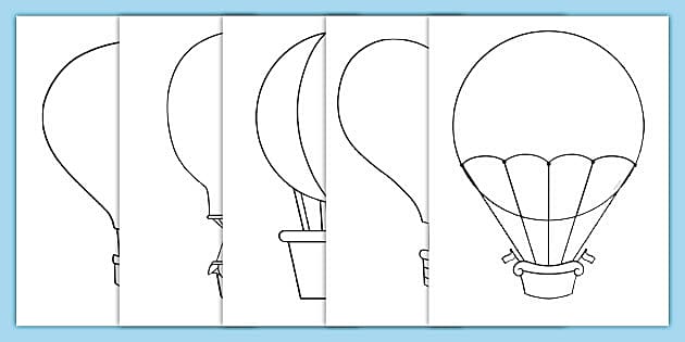 Hot Air Balloon Connect The Dots Worksheet Activity, Hot Air Balloon How to  Draw