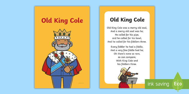 Old King Cole coloring page  Nursery rhymes preschool crafts