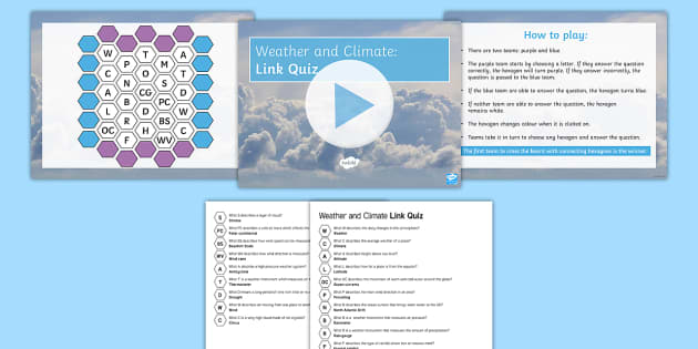 Weather and Climate: Link Quiz PowerPoint Game - Twinkl