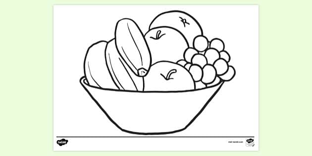 Download Free Fruit Basket Picture For Colouring Colouring Sheets