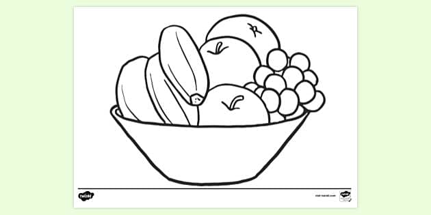 Empty Fruit Basket Coloring Pages