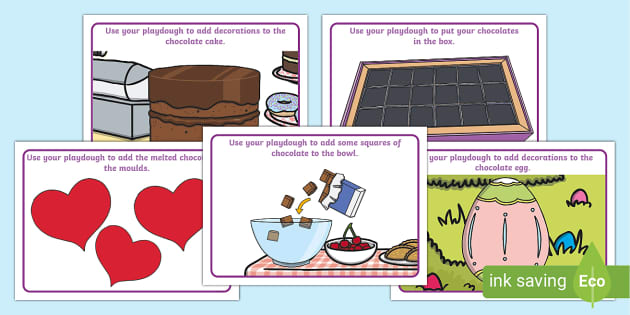 Chocolate Shop Modelling Dough Mats (teacher made) - Twinkl