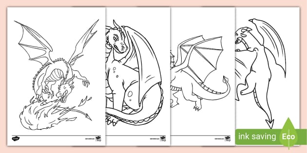 realistic fire dragon coloring pages