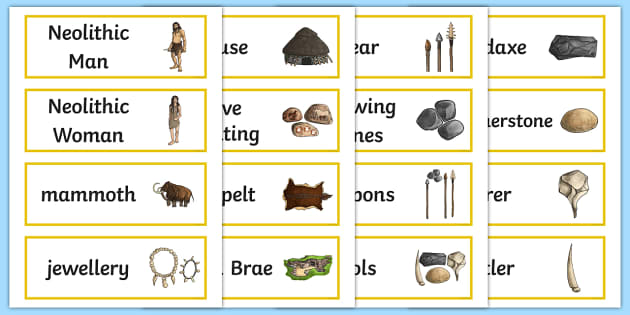 The Stone Age Word Cards (teacher made) - Twinkl