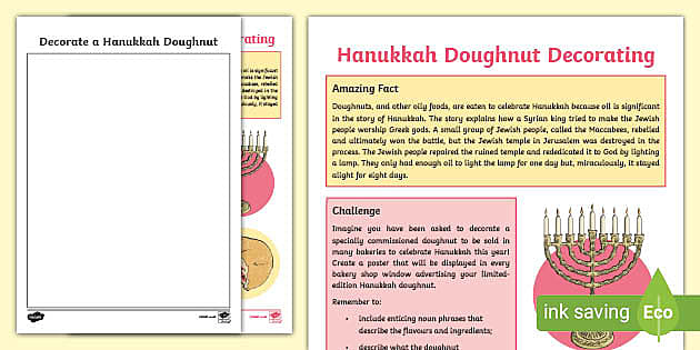 Hanukkah Doughnut Decorating (teacher made) - Twinkl