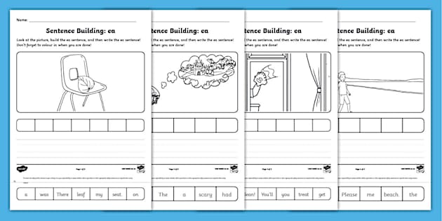 Phonics Sentence Building: ea (Teacher-Made) - Twinkl