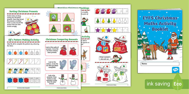 👉 Christmas Autumn Term Reception Maths Activity Booklet