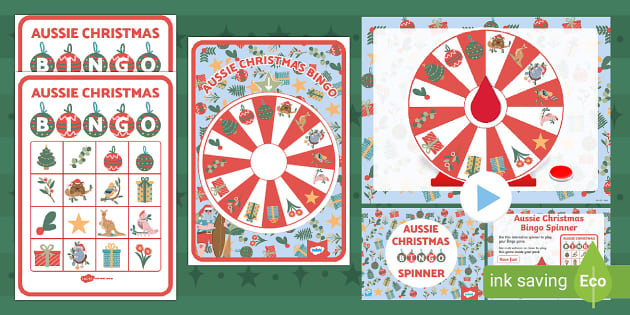 Aussie Christmas Spinner Bingo Game (teacher made) - Twinkl