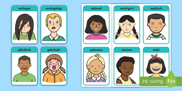 Meine Gesichtsausdrücke Emotionen Wortschatz: Wort- und Bildkarten